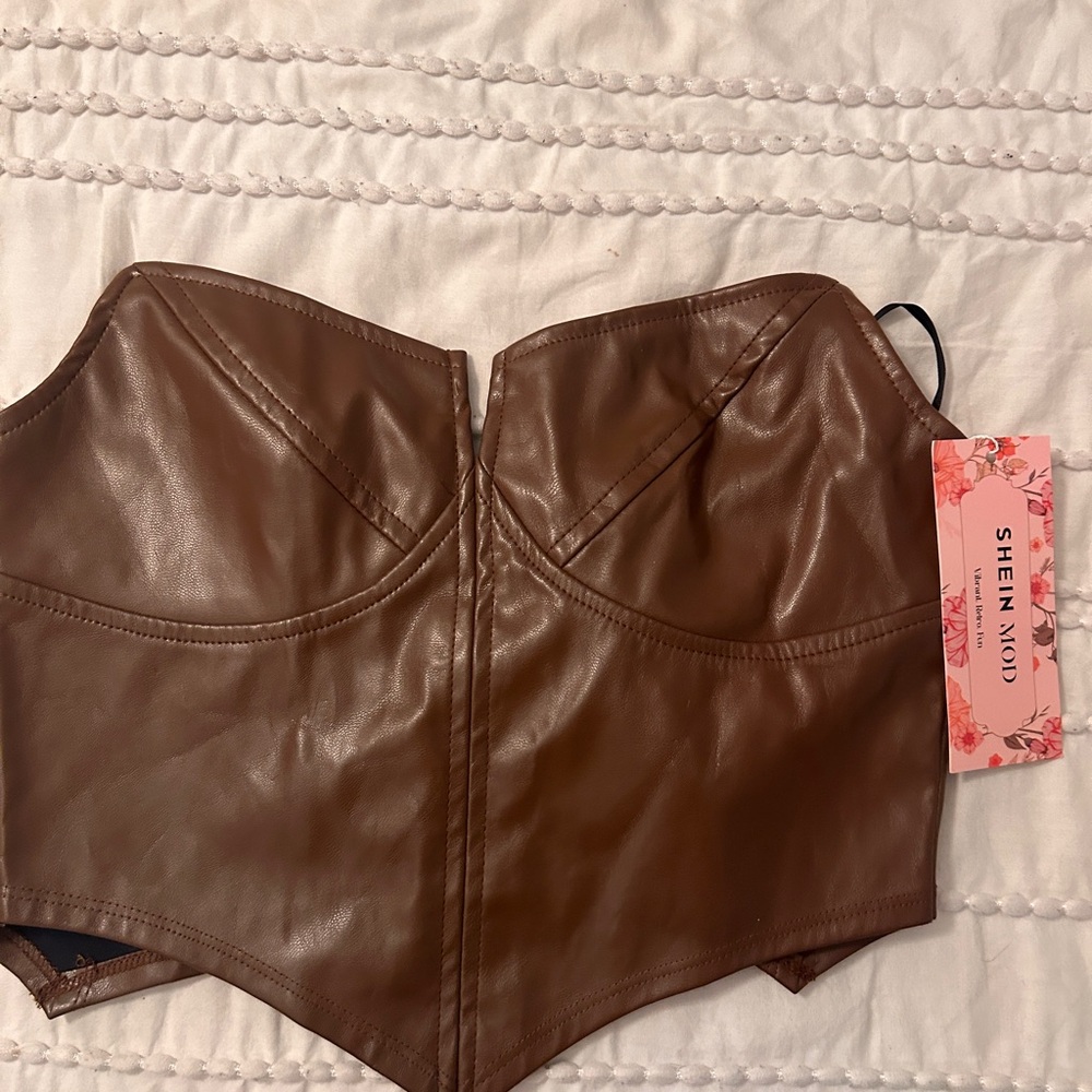 Brown, sexy corset top